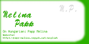 melina papp business card